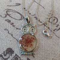 Owl and Dried Flower Necklace
