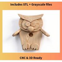 Owl Birdhouse Front CNC File STL | Decorative Birdhouse Panel | Wood Carving Design