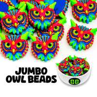 Jumbo Rave Owl Beads | Glossy Plastic Rave Charms