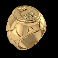 Owl Head Ring - 14K Gold Plated Forest Animal Statement Ring Sterling Silver Gift Her