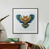 Owl Wooden Jigsaw Puzzle Unique Shape Animal Art Decor Gift Kit TA004