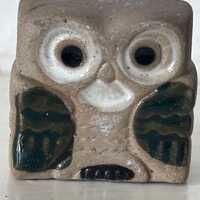 Owl painted cement