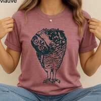 Linocut Owl Shirt, Dark Academia Comfort Colors Tee, Folk Art Bird, Forestcore Graphic, Goblincore C