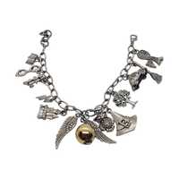 Harry Potter Charm Bracelet Magic Hogwarts Owl Snitch Witch Hat Inspired