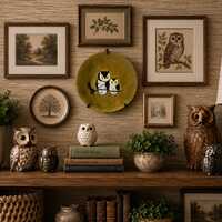 Vintage Bovano Enamel Owl Plate Wall Hanging Mid Century Decor Handcrafted Connecticut