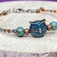 Owl Patina Boho Bracelet