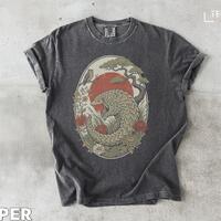 Pangolin Owl Japanese Art T-Shirt, Vintage Wildlife Botanical Nature Top