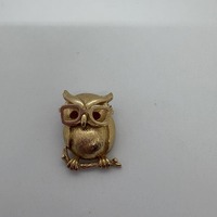 Vintage Sarah Coventry owl Brooch: Moveable glasses, 1970&rsquo;s Costume Jewelry
