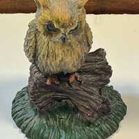 1989 Jade Owl Figurine - Great Horned Owl (?)