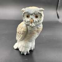Nao by Lladro Daisa Porcelain OWL Gray & White 7" figurine Spain Shiny