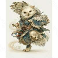 Snowy Owl Martial Arts Wall Art, Fantasy Bird Warrior Printable, Mystical Owl Decor JPG + 2 Bonus Pr
