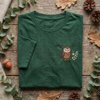 Embroidered T shirt, Sassy Owl Shirt, Nature Lover Tee, Grumpy Bird Embroidery, Forest Owl Gift, Woo