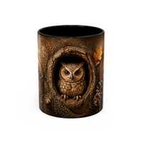 Owl Mug Woodland, Autumn Owl Coffee Mug, Forest Animal Mug, Fall Owl Mug, Nature Lover Gift, Rustic 