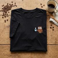 Embroidered T shirt, Grumpy Owl Coffee Shirt, Morning Person Gift, Sassy Owl Tee, Coffee First Embro