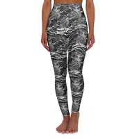 Limited Availability High Waisted Yoga Leggings with Catieartworks "Night Owl" ink print d