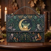 Woodland Moon Moth Satchel Bag, Witchy Owl Fox Crossbody Purse, Celestial Mushroom Handbag
