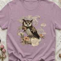 Dreamy Owl & Oscar Wilde Poem Tee | Thin Lightweight Drapey Cotton | "A Dreamer Is One...&q