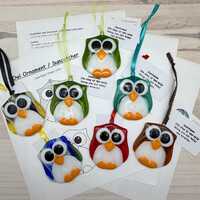 Fused Glass Owl Ornament / Suncatcher Pattern &ndash; PDF Download | Hobby & Commercial Use
