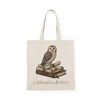 Athena's Archive Owl on Books Tote Bag | Library, Literary, Vintage