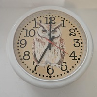 Vintage quartz owl clock
