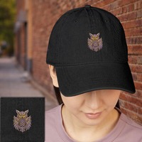 Owl Spirit Embroidered Dad Hat &ndash; Vintage Washed Cotton Cap &ndash;Wisdom Inspired Adjustable B