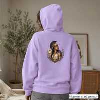 Greek Mythology Hoodie Athena Goddess Owl Helmet Olive Branch Warrior Ancient Greek Art Celestial Ae