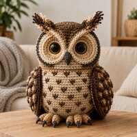 Realistic Owl Crochet Pattern PDF, Amigurumi Bird Tutorial, Woodland Animal Plush (Instant Download)