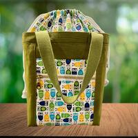 Handmade Owl Drawstring Tote &ndash; One‑of‑a‑Kind Design-Artisan Bag for Kids and Adults