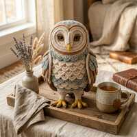 Barn Owl Crochet Pattern, Amigurumi Owl PDF, Woodland Heirloom Owl Stuffed Animal, Cottagecore Croch