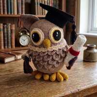 Crochet Owl Graduation Pattern PDF | Handmade Amigurumi Owl | Beginner Friendly Crochet Pattern,Back