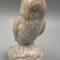 Boyd Glass Dogwood Owl Figurine 1979 Frosted Slag Art Glass Owl Vintage Collectible Figure