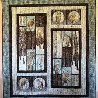 Handmade Quilt Owls in the Birchwood