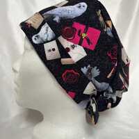 Hedwig the owl Harry Potter Scrub Hat: Pleated Pixie Style, Tie Back