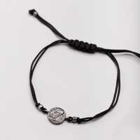 Athena Owl Bracelet Sterling Silver 925 Oxidized Minimalist Jewelry Adjustable Macrame Cord Unisex G