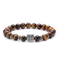 Handmade Owl Bracelet for Men Women, Silver Beaded Boho Jewelry, Birthday Gift for Him Her Boyfriend