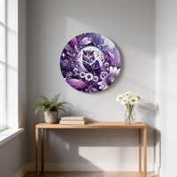 Floral Owl Glass Or Aluminum, Whimsical Clock | Nature-Inspired Decor, Home Office Accent