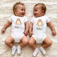 Twin Onesies®, Who's- Who Twin Onesies®, Funny Owl Twin Shirts, Best Friend Twin Bodysui