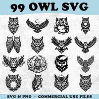 Owl Svg & Png Bundle for Cricut and Laser Engrave Projects with Instant Downloads
