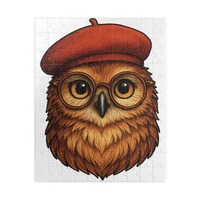Owl with Beret and Glasses Puzzle | Jigsaw Puzzle