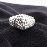 Sterling Silver Owl Ring, Textured Feather Band, Boho Mystic Animal Jewelry