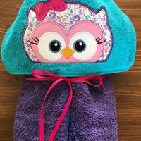 Owl Hooded Towel, Hooded Towel, Childs Hooded Towel
