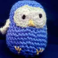 Handmade Crochet Owl &ndash; Blue Amigurumi Plush &ndash; Cute Soft Toy Gift for Owl Lovers