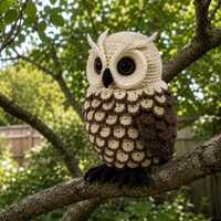 Elegant Crochet Owl Amigurumi Plush &ndash; Handmade Owl Stuffed Animal Toy for Woodland Nursery Dec