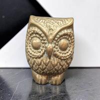 Vintage brass owl figurine 2.5 inch tall