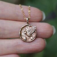 Flying Barn Owl Necklace | Under The Moon And Stars | Woodland Pendant