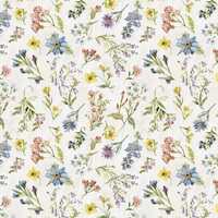 White Owl Fabrics Natures Serenade Wildflower Toss Cream Floral Quilting Fabric