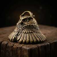 Vintage Brass Owl Bell Miniature Figurine, Small Rustic Bird Sculpture for Curio Cabinet, Unique Gif