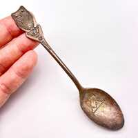 Vintage Navajo Native Owl Bird Arrow Hand Stampwork Silver Spoon