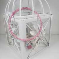 Pink owl beaded bracelet