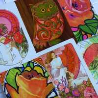 Vintage 70's Groovy Retro Romance Love Rose Owl Swap Craft Playing Card Lot Junk Journal Mixed M